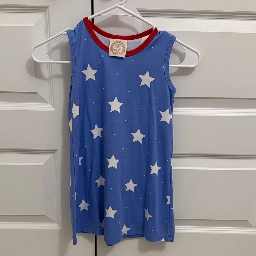 The Beaufort Bonnet Company Blue Star Dress with Red Accents